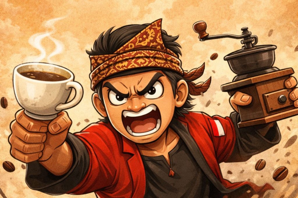 Ke mana perginya para Pendekar Kopi? Temukan narasi reflektif tentang kopi, kebahagiaan, dan seni menertawakan diri sendiri hanya di Tenjo Bumi Kopi.