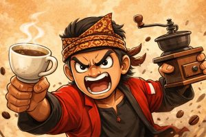 Ke mana perginya para Pendekar Kopi? Temukan narasi reflektif tentang kopi, kebahagiaan, dan seni menertawakan diri sendiri hanya di Tenjo Bumi Kopi.