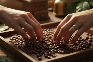 tangan-tangan cantik mensortir kopi lanang alias peaberry