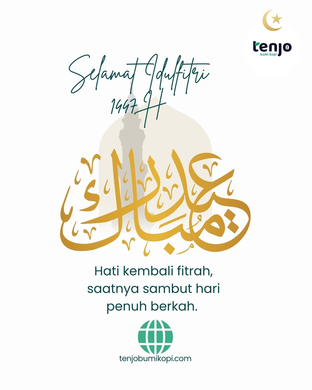 Selamat Hari Raya Idulfitri, mohon maaf lahir dan batin, mari rayakan hari suci dengan jantung yang tetap happy.