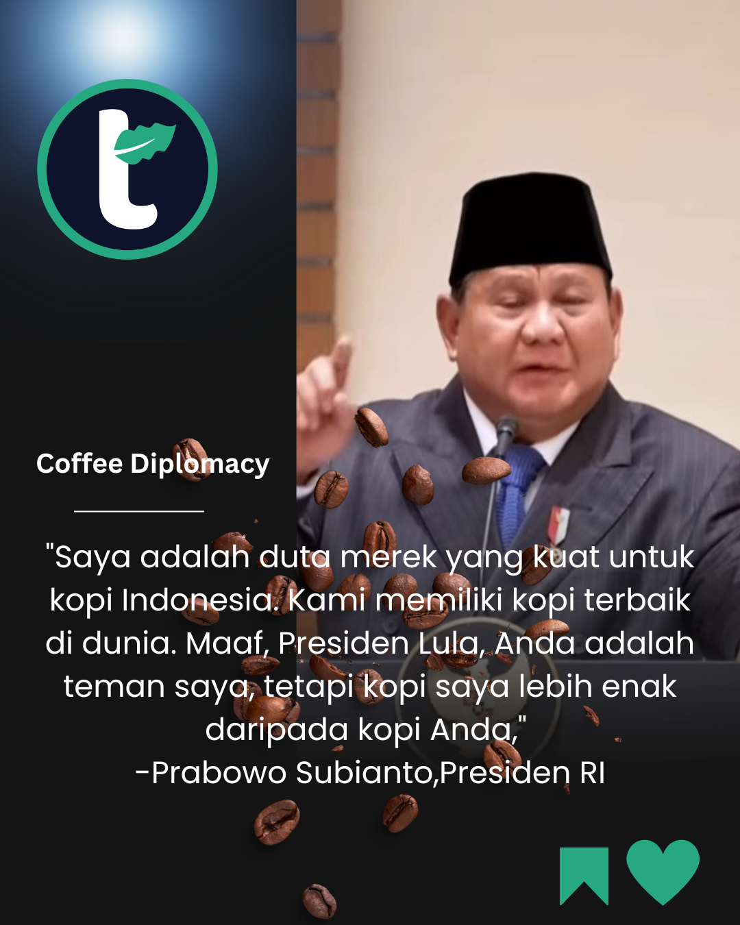 Saat Presiden Prabowo Sebut Kopi Indonesia Melampaui Brasil