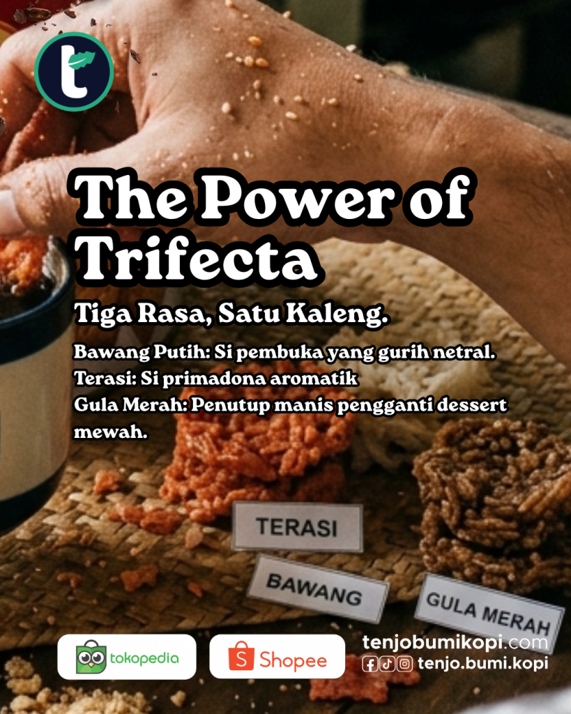 Rengginang dan kopi adalah "Harmoni Kontradiksi". Kopi adalah minuman serius, sedangkan rengginang adalah camilan yang santai dan "berantakan" (muruluk). Pertemuan keduanya menciptakan keseimbangan hidup masyarakat Ciayumajakuning: kerja keras (kopi) namun tetap membumi dan apa adanya (rengginang).