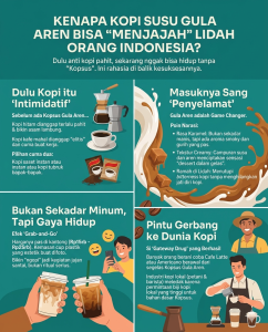Kenapa kopi susu gula aren begitu populer? Ini alasan kopsus jadi pintu gerbang ke dunia kopi dan mengubah cara orang Indonesia menikmati kopi.