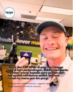 "Mulai dari Flat White di pagi hari hingga kopi di hari pertandingan, Bobby membantu memberi energi kepada para pemain dan staf sambil membawa sedikit cita rasa rumah ke mana pun tim pergi."