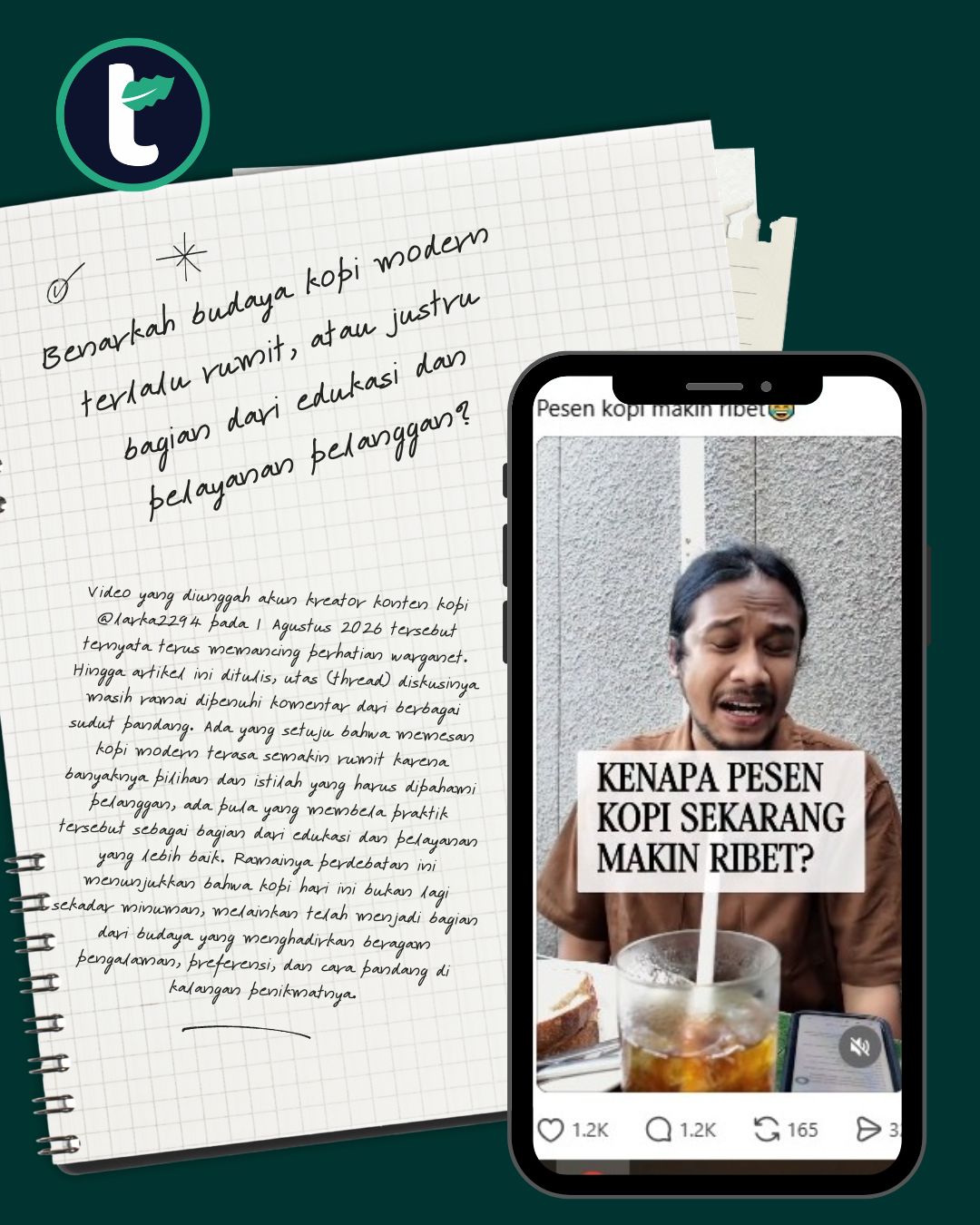 Video yang diunggah akun kreator konten kopi @larka2294 pada 1 Agustus 2026 tersebut ternyata terus memancing perhatian warganet. Hingga artikel ini ditulis, utas (thread) diskusinya masih ramai dipenuhi komentar dari berbagai sudut pandang.